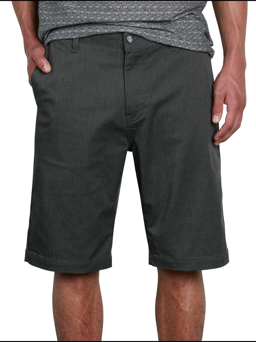 Volcom Vmonty Men's Charcoal Flat-Front Shorts